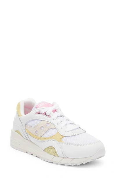 Saucony Shadow 6000 Essential Sneaker In White/ Yellow