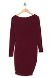 Go Couture One-shoulder Long Sleeve Jersey Dress In Burgundy
