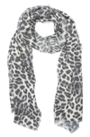 Vince Camuto Hazy Leopard Scarf In Black/ White