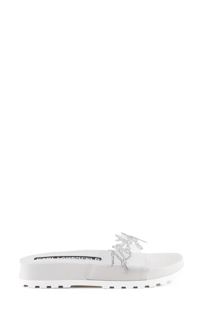 Karl Lagerfeld Blossom Slide Sandal In Soft White