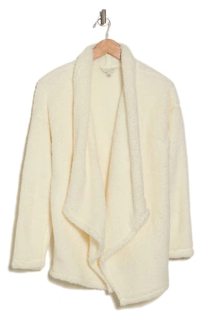 Lucky Brand Faux Shearling Cardigan In Marshmallow
