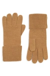 Allsaints Cuffed Knit Gloves In Toffee