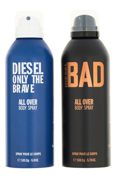 Diesel Only The Brave & Bad Duo Body Spray Set In White