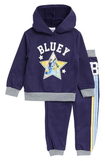 Happy Threads Kids' Bluey Hoodie & Joggers Set In Navy