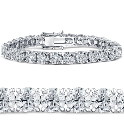Pompeii3 26.94ct Tw Round Diamond 7" Tennis Bracelet 14k White Gold Lab Grown (gh/s2-i1) In Silver
