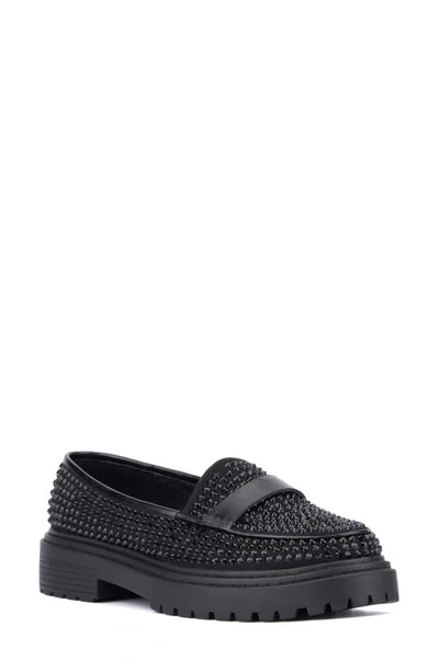 Fashion To Figure Imani Gem Lug Sole Loafer In Black