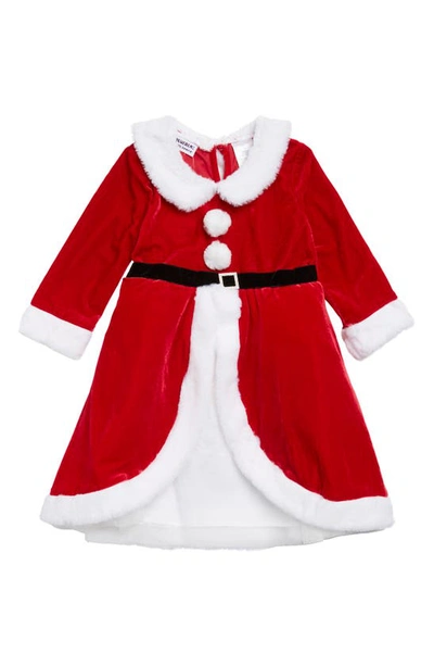 Blueberry Kids' Faux Fur Trim Santa Dress In Holiday Red | ModeSens