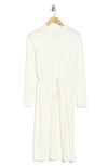 Go Couture Long Sleeve Drawstring Waist Dress In Ivory
