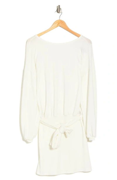 Go Couture Long Sleeve Knit Minidress In Ivory