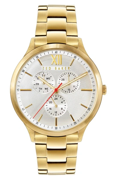 Ted Baker London Manhatt Multifunction Bracelet Watch, 42mm In Gold-tone
