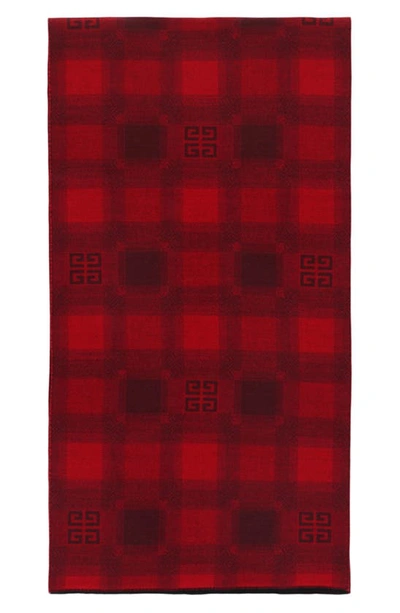 Givenchy Collegial Bonded Wool Scarf In Red