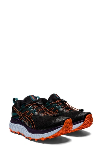 Asics Trabuco Max Trail Running Shoe In Black/ Nova Orange