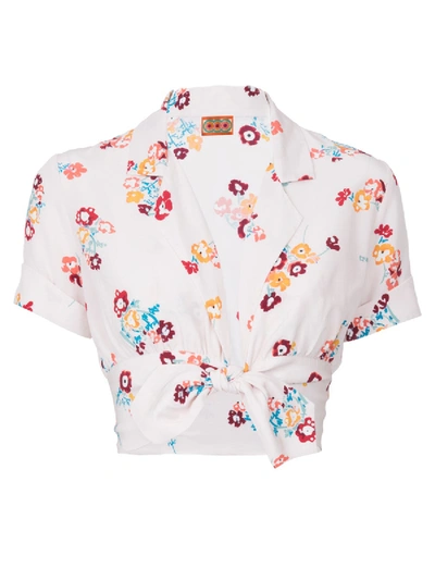 Lhd Carles Crop Blouse In Multicolor