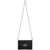 Dolce & Gabbana Dolce And Gabbana Black Crystal Logo Wallet Chain Bag In 80999 Black