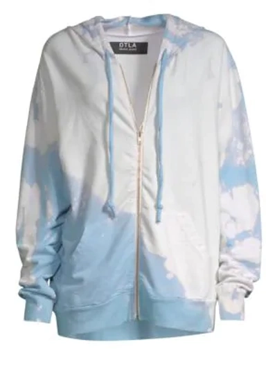 Dtla Brand Jeans Tie-dye Hoodie In Marble Blue