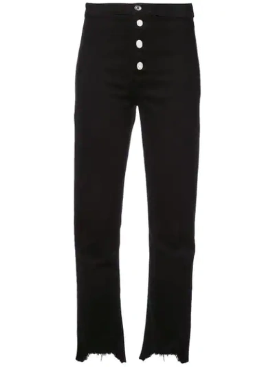 Rta Max Button Front Jeans In Jet Black