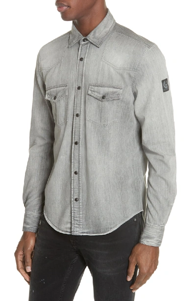 Belstaff Somerford Regular Fit Button-down Shirt In Gray