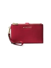 Michael Michael Kors Adele Double Zip Leather Iphone 7 Plus Wristlet In Maroon/silver