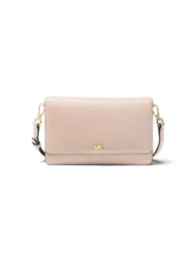 Michael Kors Pebbled Leather Phone Crossbody Bag In Soft Pink