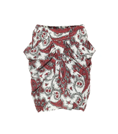 Isabel Marant Tilena Draped Printed Crepe De Chine Mini Skirt In White