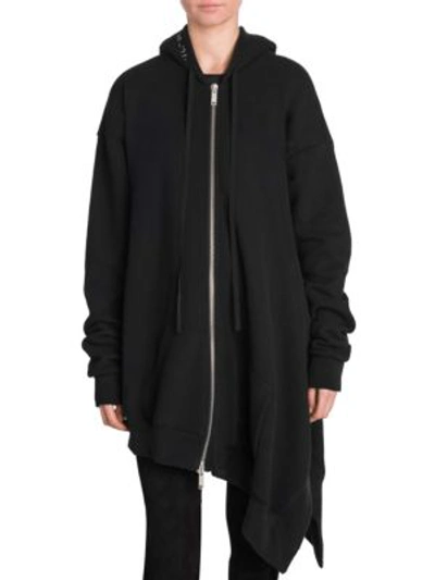 Ben Taverniti Unravel Project Asymmetrical Terry Hoodie In Black No Color