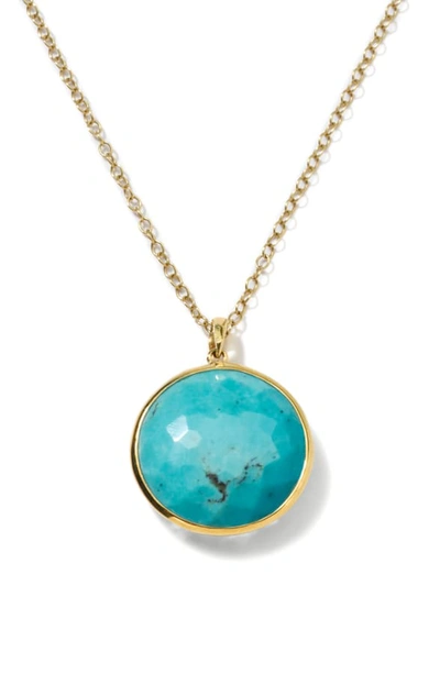 Ippolita 18k Gold Rock Candy Lollipop Pendant Necklace In Turquoise