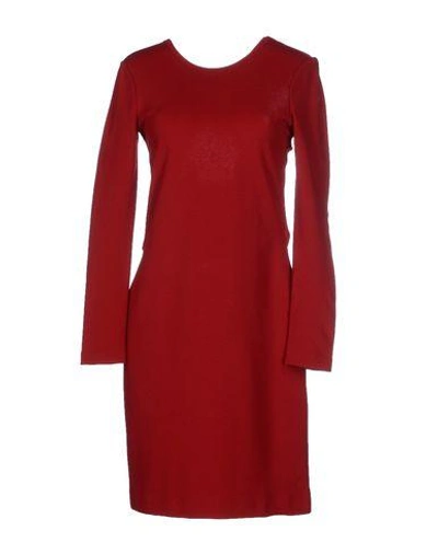 M Missoni Short Dress In Brick Red