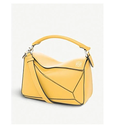 Loewe Puzzle Small Multi-function Leather Bag In Yellow Mango