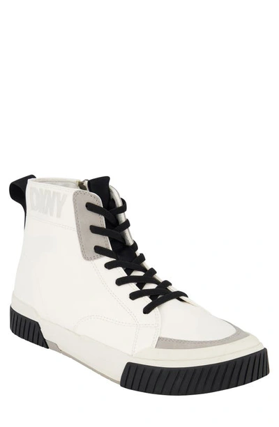 Dkny Zip High Top Sneaker In White