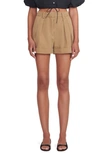 Staud Luisa Pleated Shorts In Rosemary
