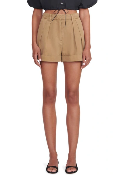 Staud Luisa Pleated Shorts In Rosemary
