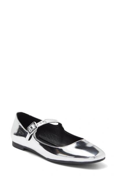 Steve Madden Caddie Mary Jane Flat In Silver