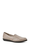 Cliffs By White Mountain Mint Pointed Toe Loafer In Light Taupe/ Print