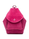 Manu Atelier Mini Fernweh Suede Backpack In Pink/purple