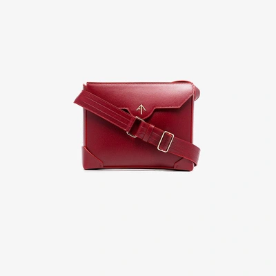 Manu Atelier Red Bold Leather Cross-body Bag