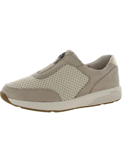Rockport Tru Stride Center Zip Womens Mesh Slip-resistant Casual And Fashion Sneakers In Grey