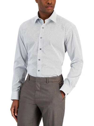 Alfani Mens Regular Fit Button Down Dress Shirt In White