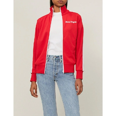 Palm Angels Classic Logo-embroidered Woven Jacket In Red