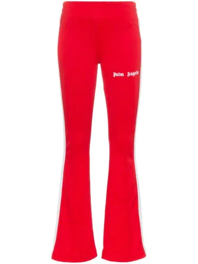 Palm Angels Side-striped Skinny Logo Track Pants In Red