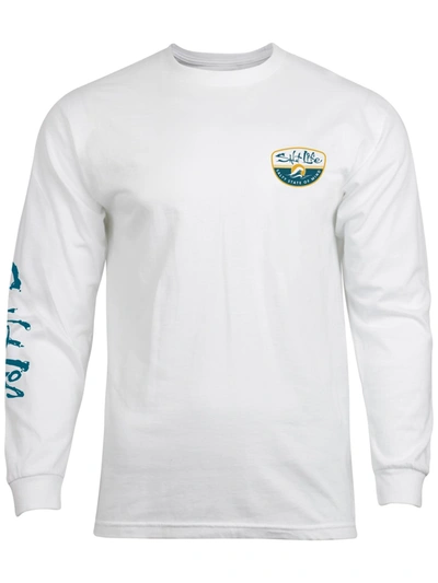 Salt Life Mens Cotton Logo Graphic T-shirt In White