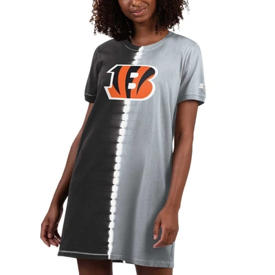 Starter Black Cincinnati Bengals Ace Tie-dye T-shirt Dress