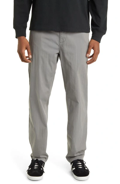 Bp. Relaxed Fit Elastic Waist Workwear Trousers In Grey Steel