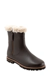 Trotters Forever Faux Shearling Trim Boot In Dk Brown