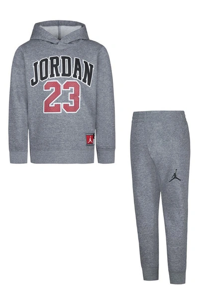 Jordan Kids' Graphic Fleece Hoodie & Joggers Set In Carbon Heather