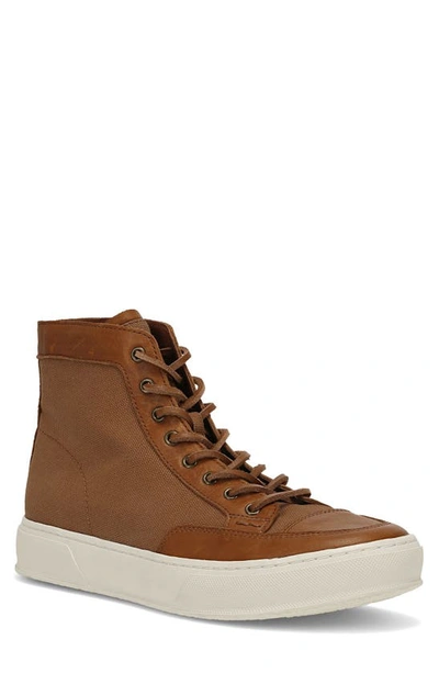 Frye Hoyt Mid Water Resistant Sneaker In Brown Leather