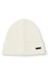 Hugo Boss Fati Wool Beanie In Almond Milk 131