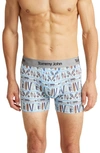 Tommy John Second Skin 4-inch Boxer Briefs In Ice Blue Winter On The Hill
