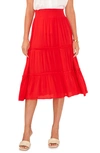 Vince Camuto Tiered Maxi Skirt In Red
