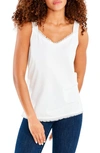 Nzt By Nic+zoe Fringe Knit Camisole In Paper White