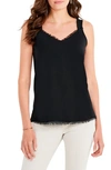 Nzt By Nic+zoe Fringe Knit Camisole In Black Onyx